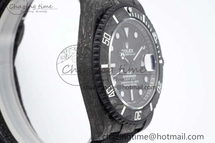 MiroTime 0210 AllSeason Submariner DIW Carbon VSF 1:1 Best Edition Black White Dial on Black Nylon Strap VS 2165